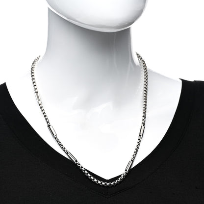David Yurman Sterling Silver Black Diamond Pave Streamline Station Box Chain Necklace 22" 2 of 4