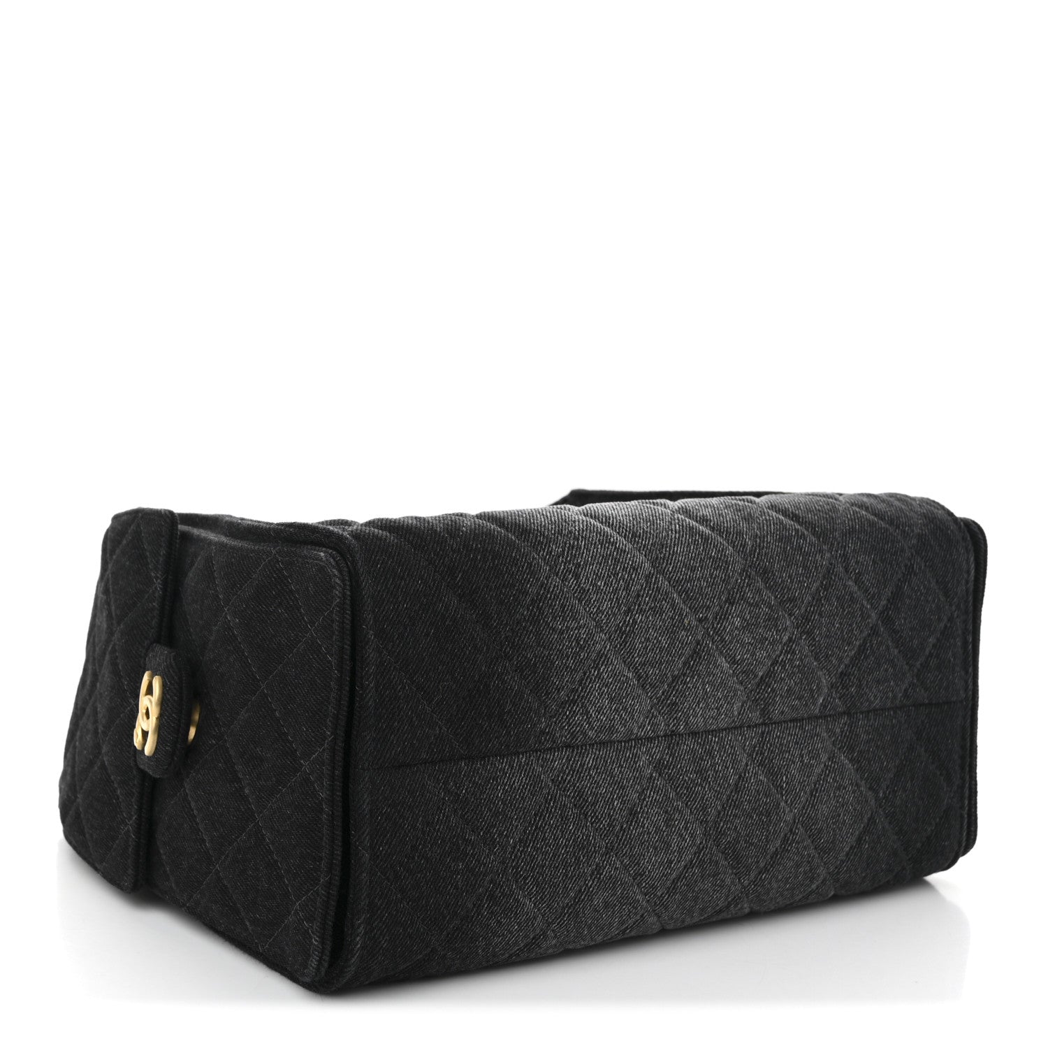 Chanel Washed Denim Quilted Small Chanel 25 Handbag Black 4 of 10