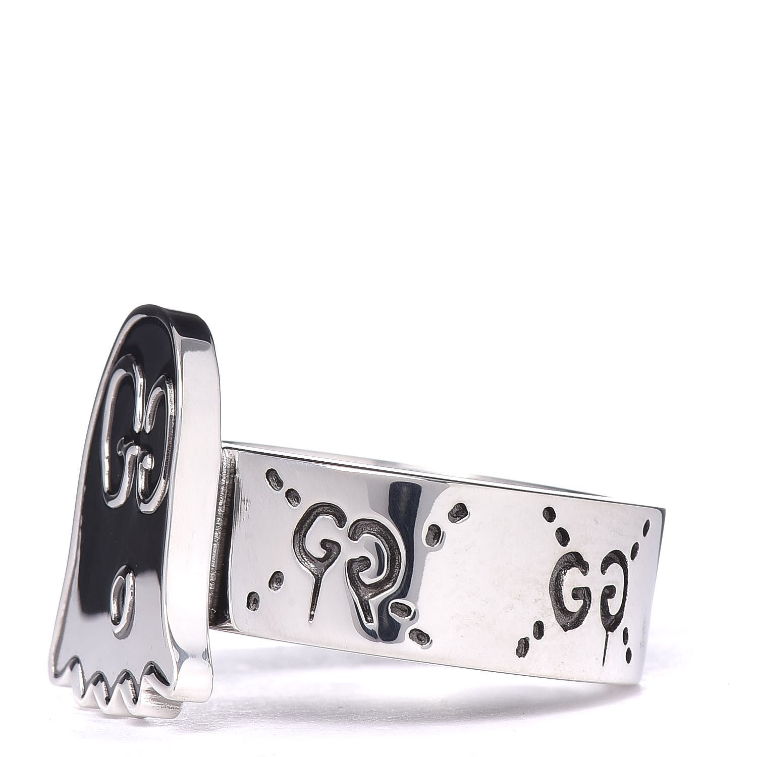 Gucci Sterling Silver GucciGhost Ghost Ring 64 10.75 3 of 8