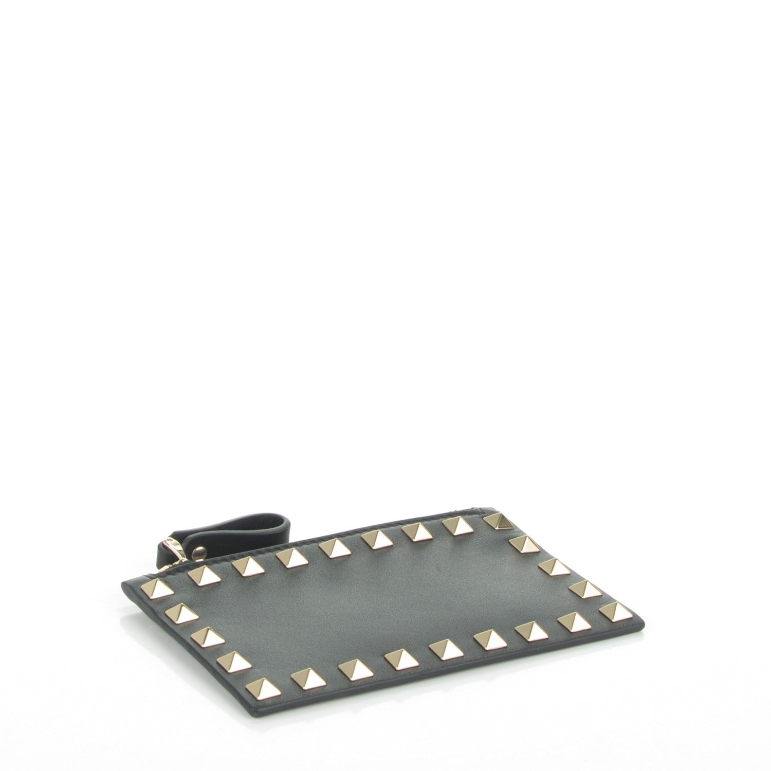 Valentino Garavani Vitello Rockstud Coin Case Card Holder Black 4 of 6