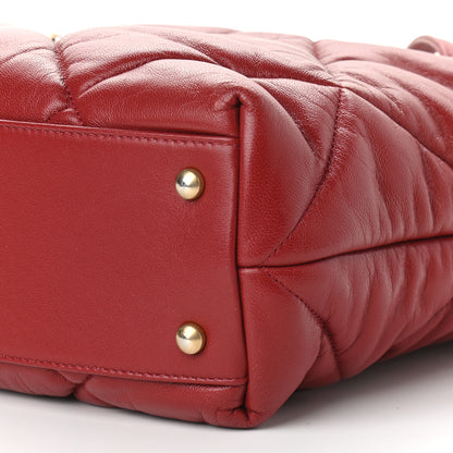Chanel Lambskin Quilted Large Bowling Bag Red 9 of 11