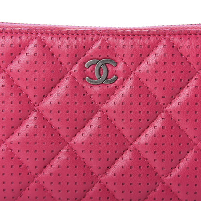 Chanel Perforated Lambskin Quilted Small Cosmetic Case Pink 10 of 11