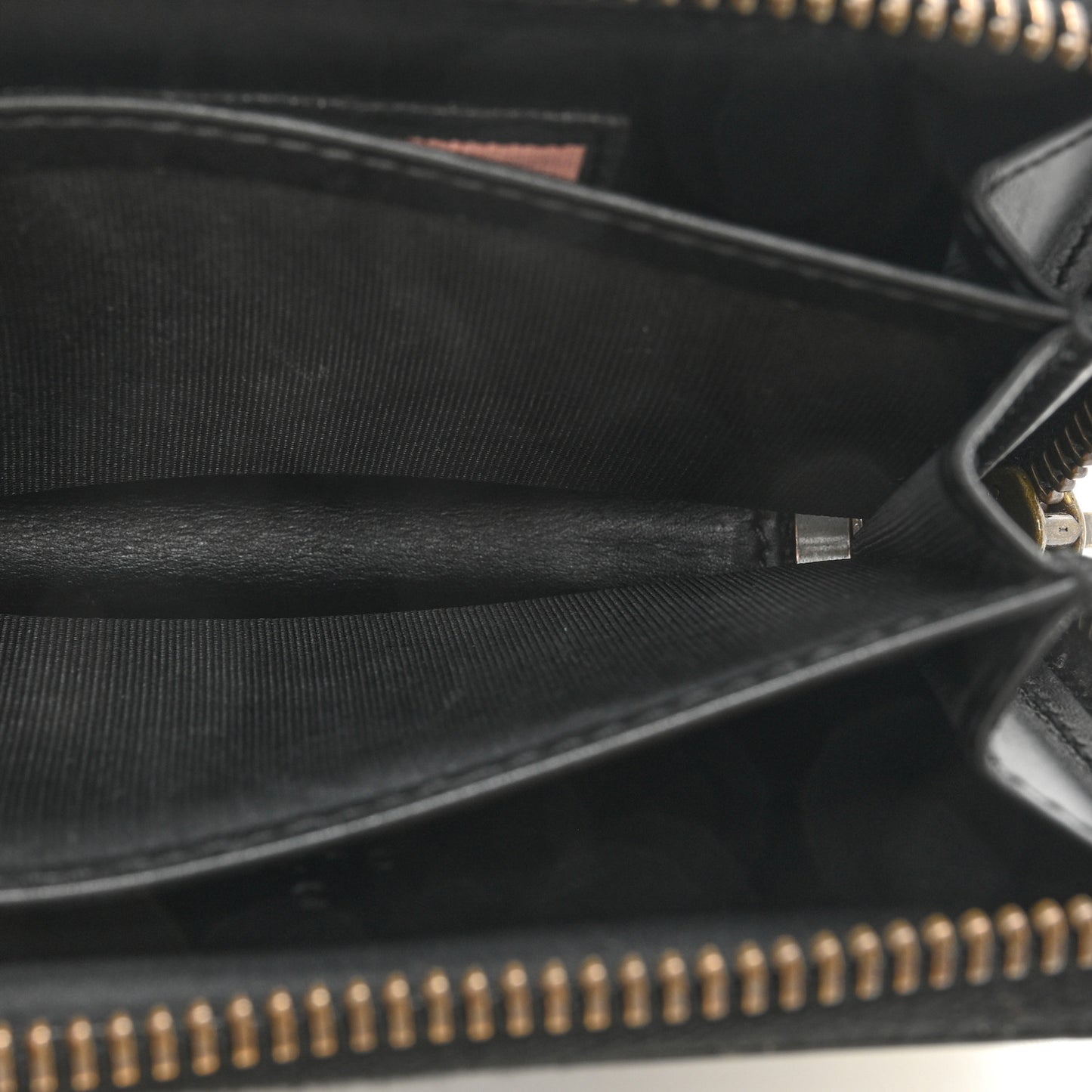 Calfskin GucciGhost Zip Around Card Case Black New Acquamarine