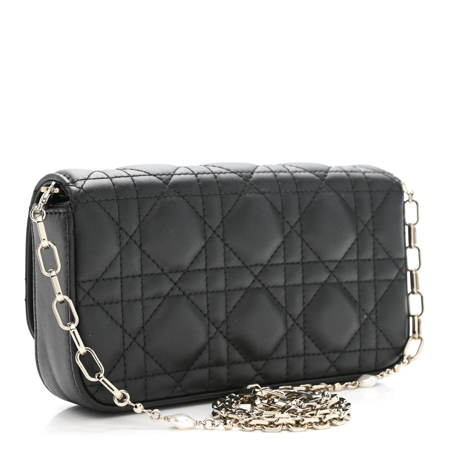 Christian Dior Lambskin Cannage Dior Talk Phone Pouch Black 3 of 10