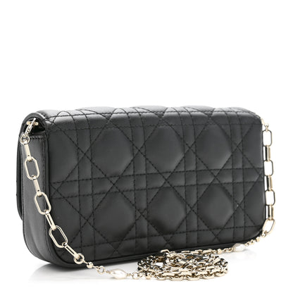 Christian Dior Lambskin Cannage Dior Talk Phone Pouch Black 3 of 10
