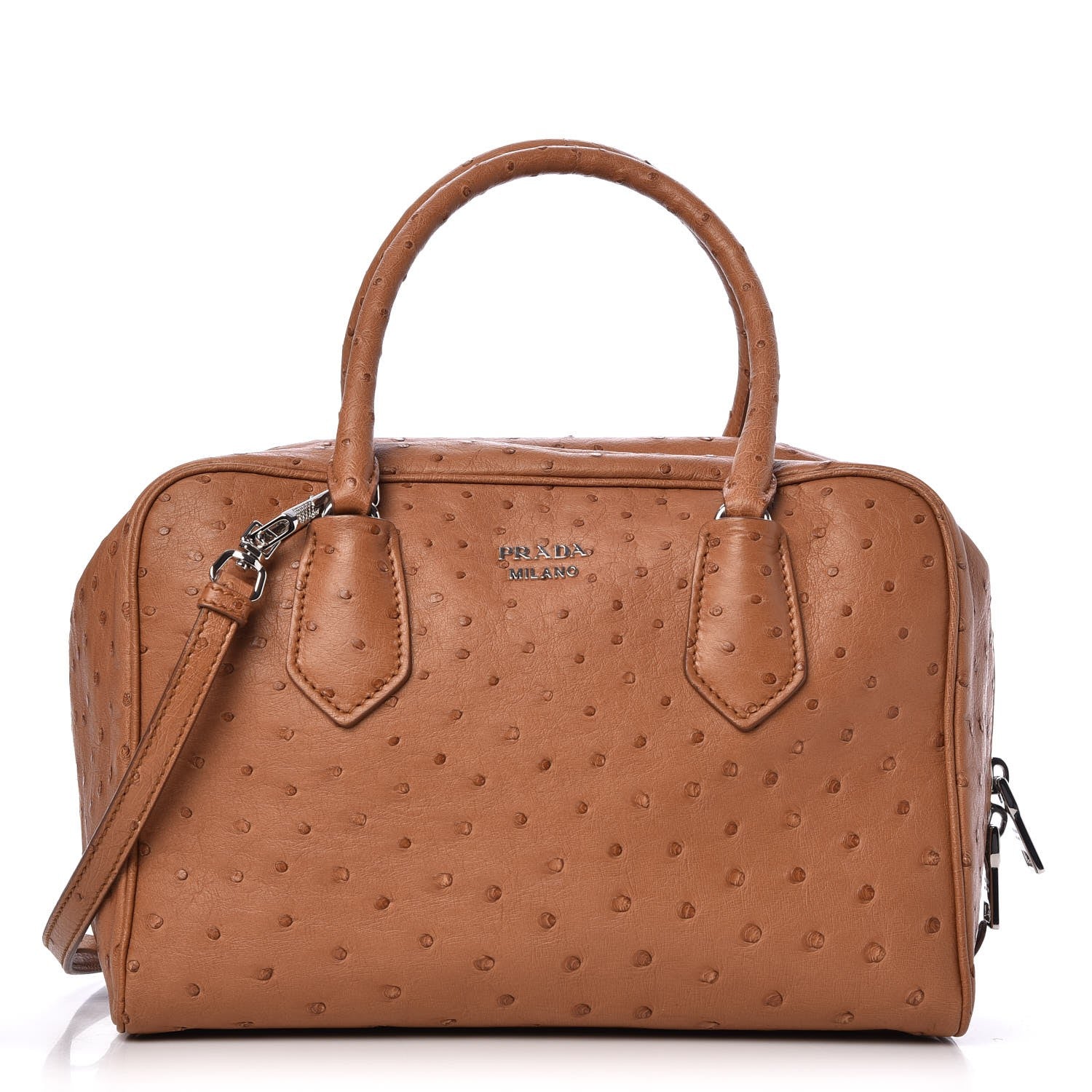 Prada Ostrich Large Inside Tote Caramel Anice 1 of 7