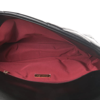 Chanel Shiny Goatskin Quilted Maxi Chanel 19 Flap Black 5 of 11