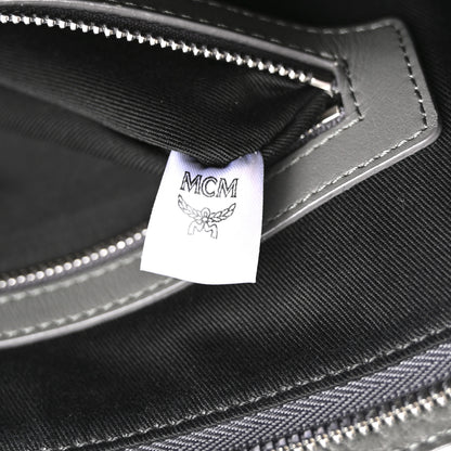 MCM Visetos Studded Zip Pouch Phantom Grey 7 of 9