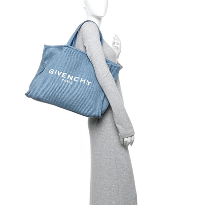 Givenchy Raffia Large G Shopping Tote Denim Blue 2 of 13