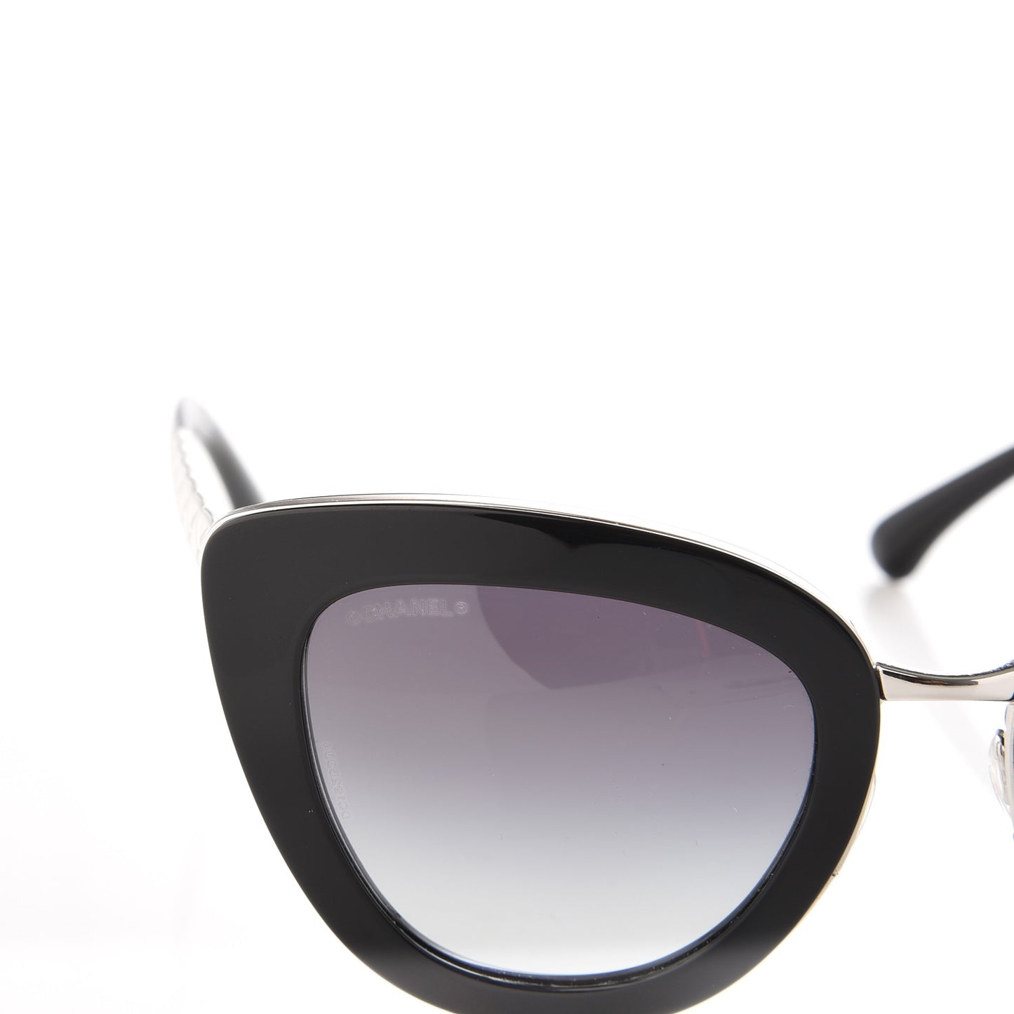 Cat Eye Quilted Sunglasses 5368 Black