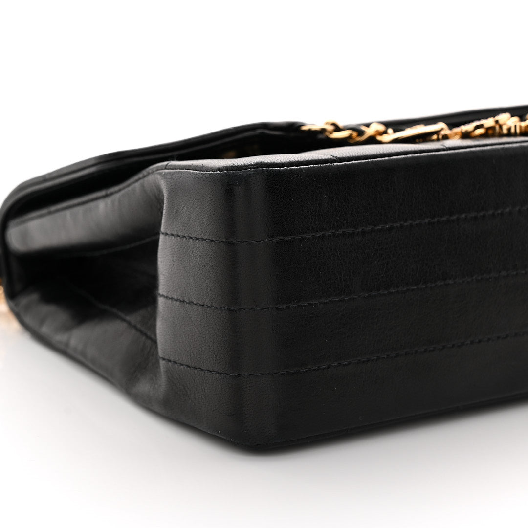 Chanel Lambskin Quilted Crystal Chocolate Bar Charm Flap Black 9 of 15