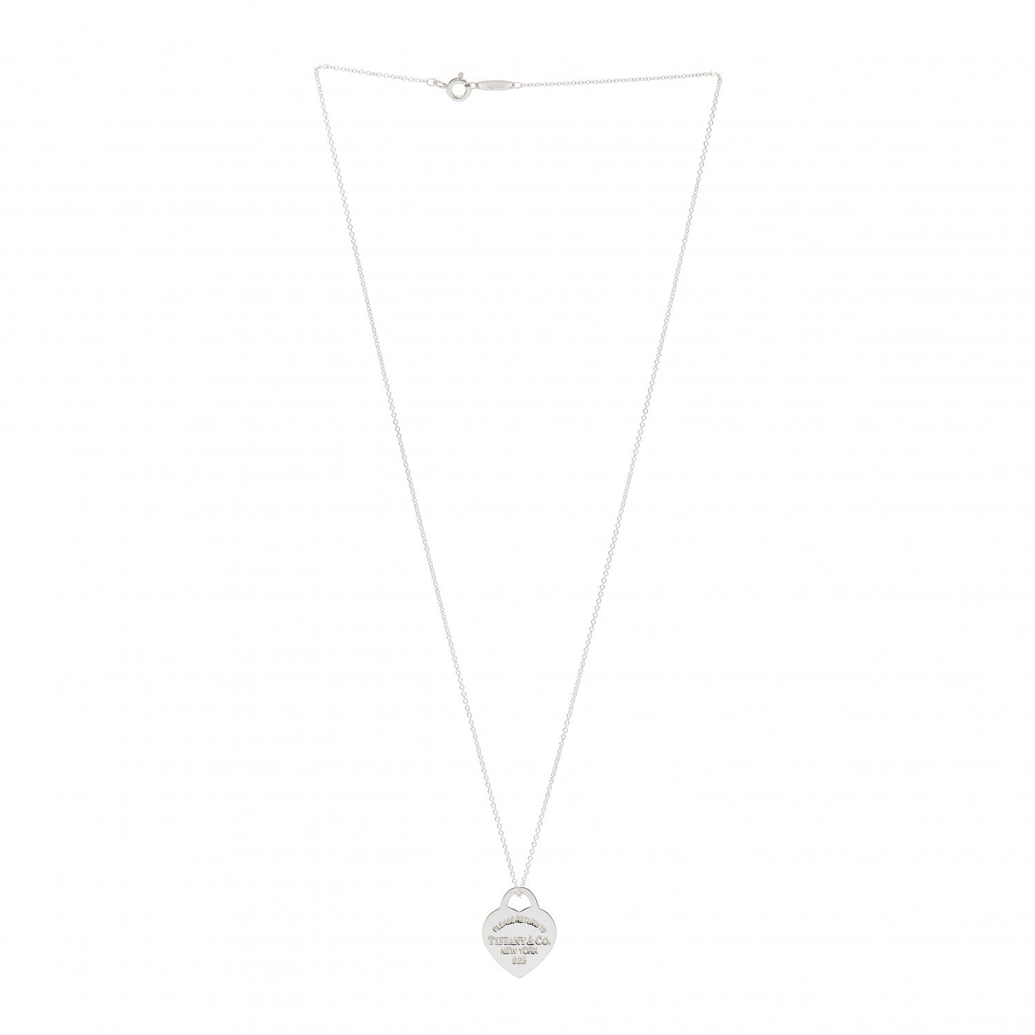Tiffany Sterling Silver Small Return to Tiffany Heart Pendant Necklace 3 of 4