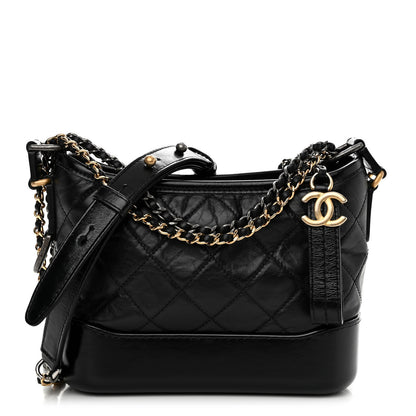 Chanel Aged Calfskin Quilted Small Gabrielle Hobo Black 1 of 10