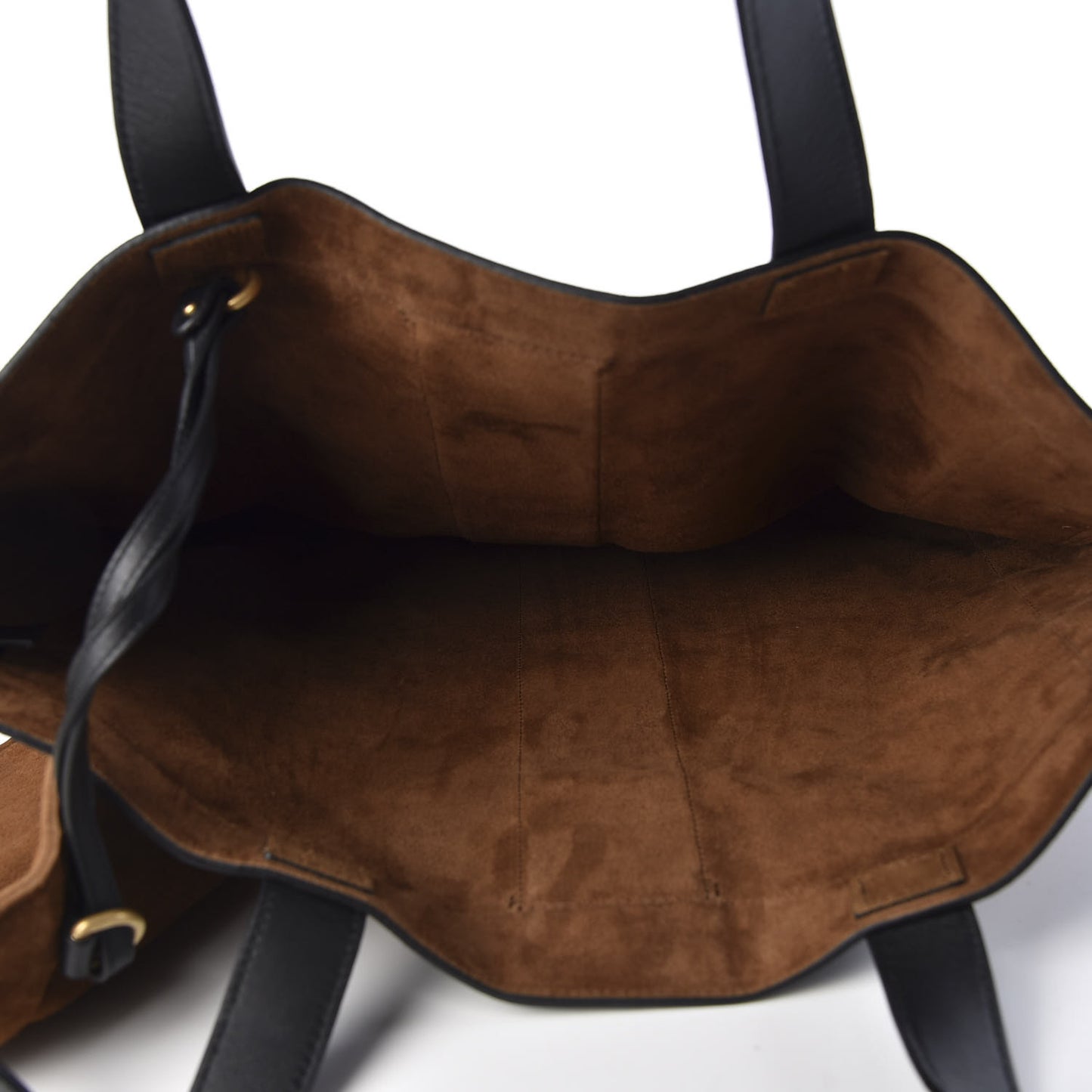 Suede Patent Web Large Ophidia Vertical Shopping Tote Nocciola Black