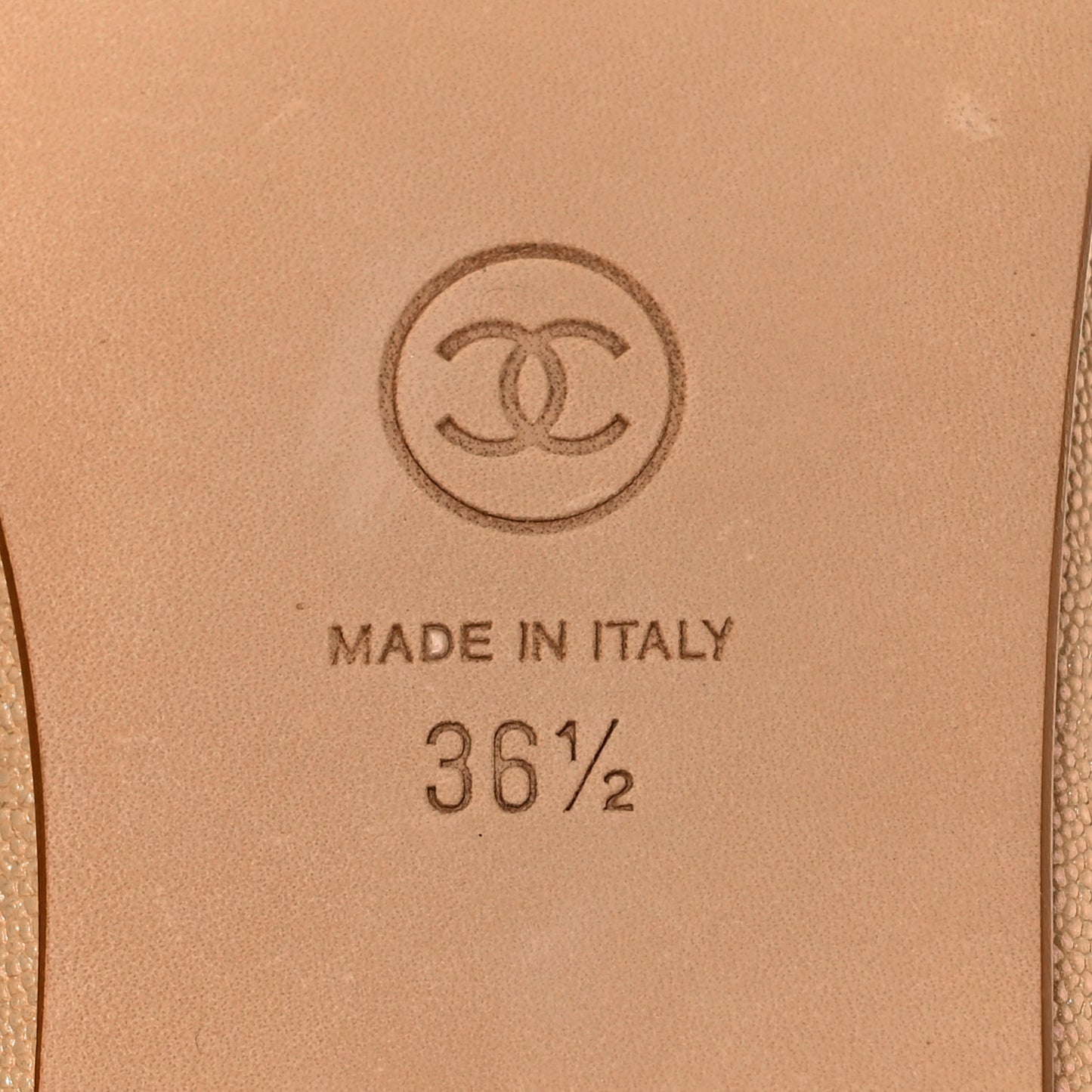 Caviar Cap Toe CC Ballerina Flats 36.5 Beige
