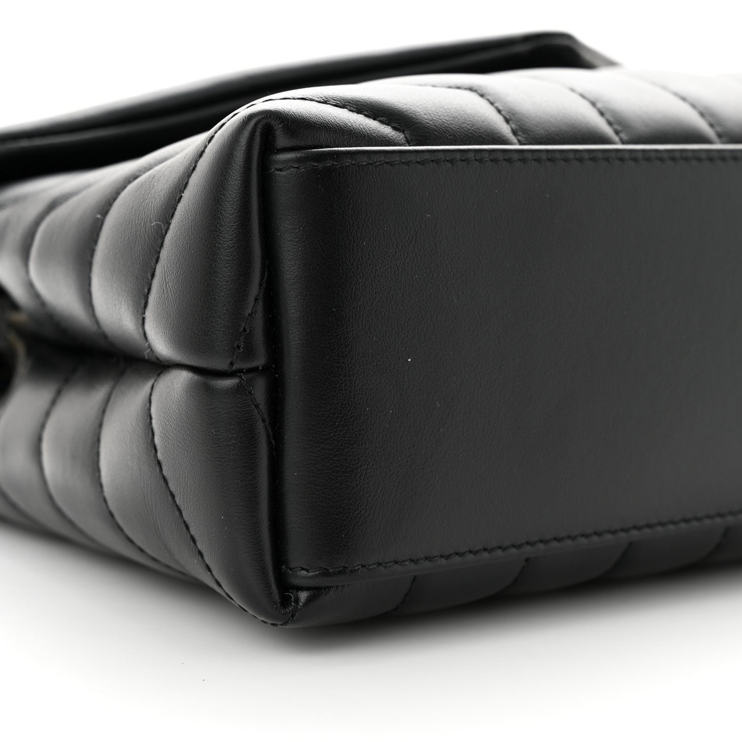 Calfskin Y Quilted Monogram Small Loulou Chain Satchel Black