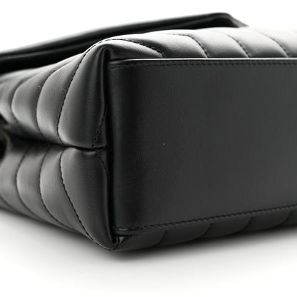 Saint Laurent Calfskin Y Quilted Monogram Small Loulou Chain Satchel Black 9 of 12