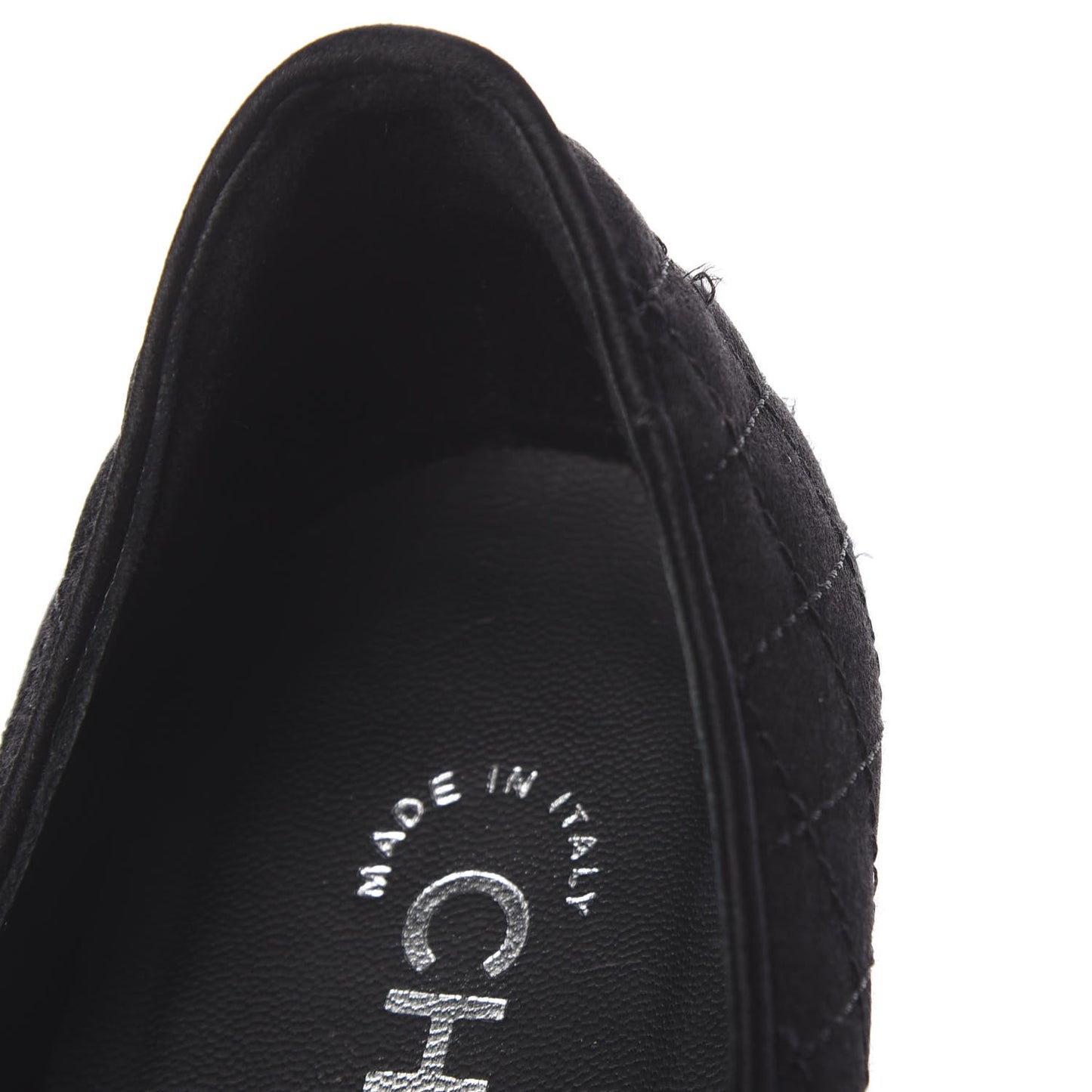 Satin Quilted Metallic Calfskin Cap Toe Mary Jane Pumps 38.5 Black