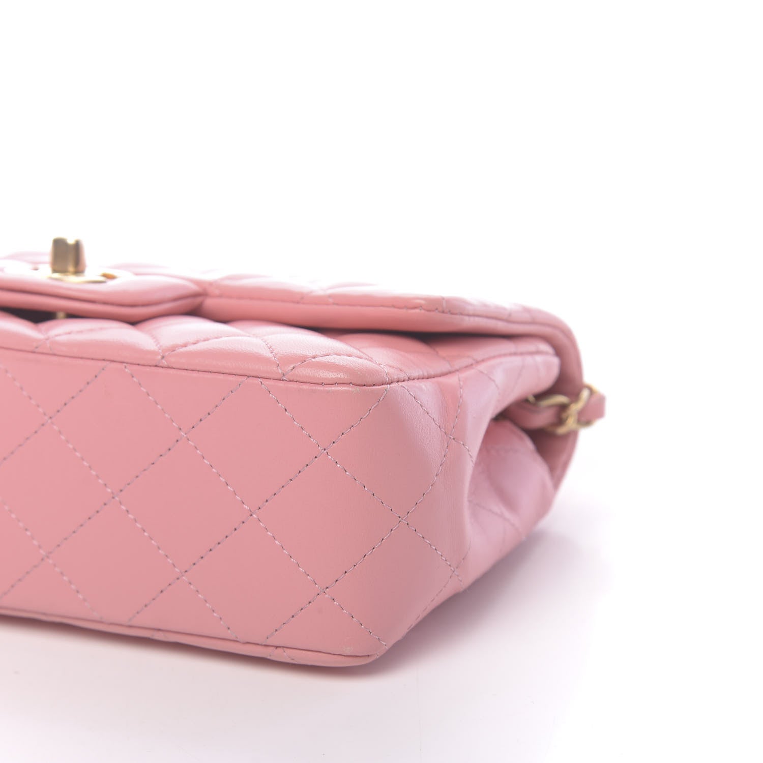 Chanel Lambskin Quilted Mini Rectangular Flap Pink 9 of 11