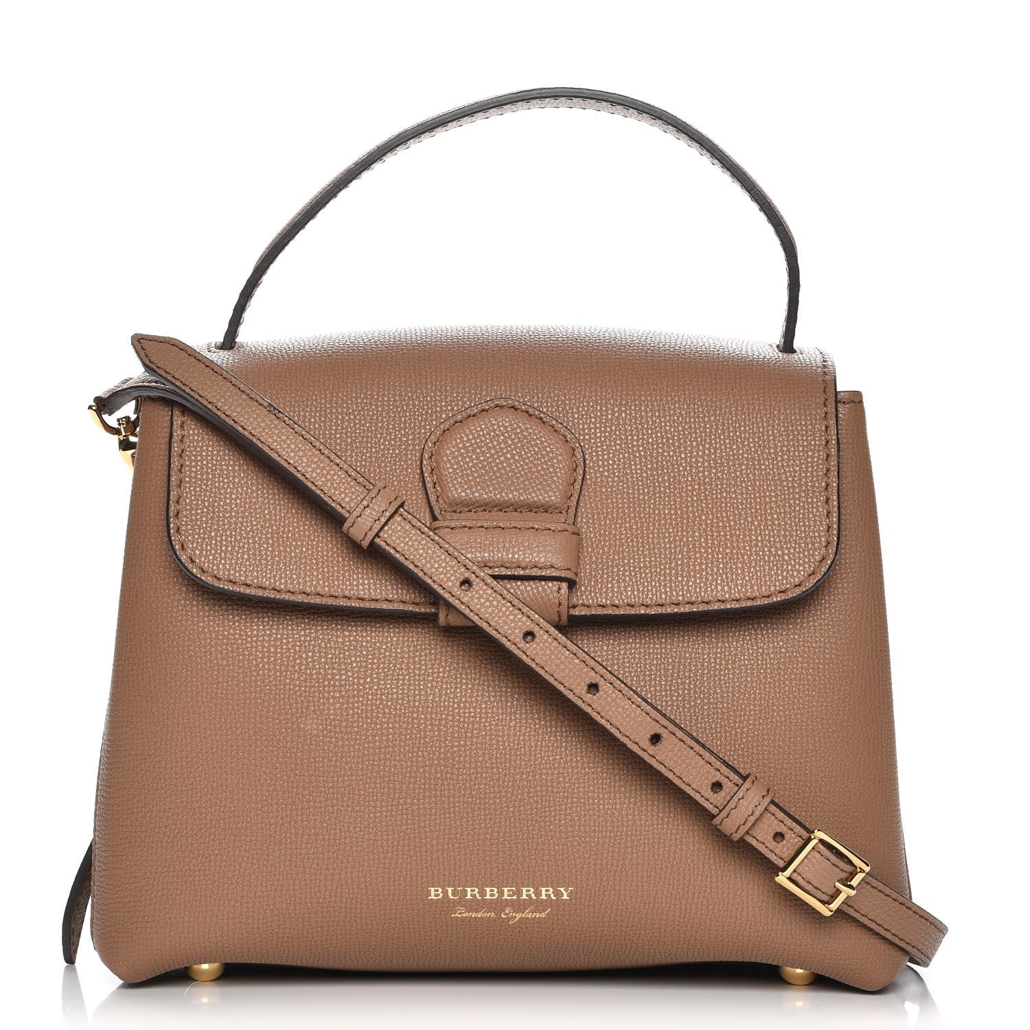 Burberry Derby Calfskin House Check Small Camberley Dark Sand 1 of 10