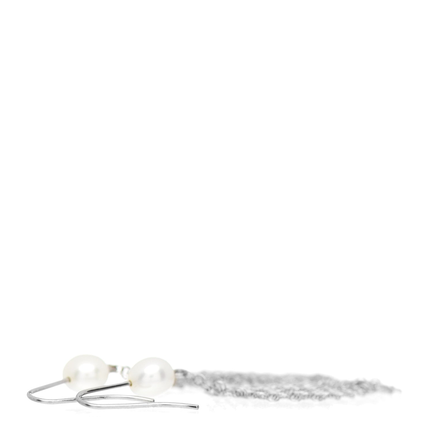 Tiffany Sterling Silver Pearl Elsa Peretti Mesh Earrings 3 of 4
