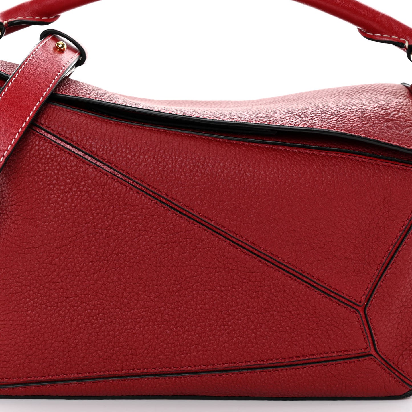 Grained Calfskin Small Puzzle Bag Rouge