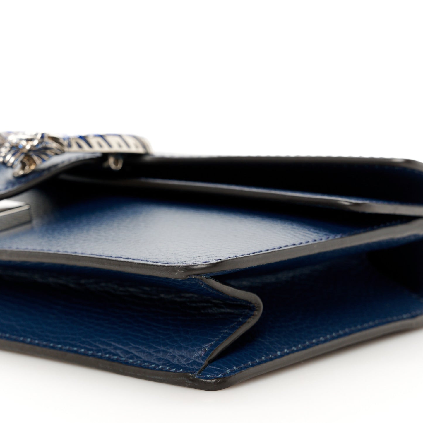 Dollar Calfskin Enamel Small Dionysus Shoulder Bag Blue Agata Electric Blue