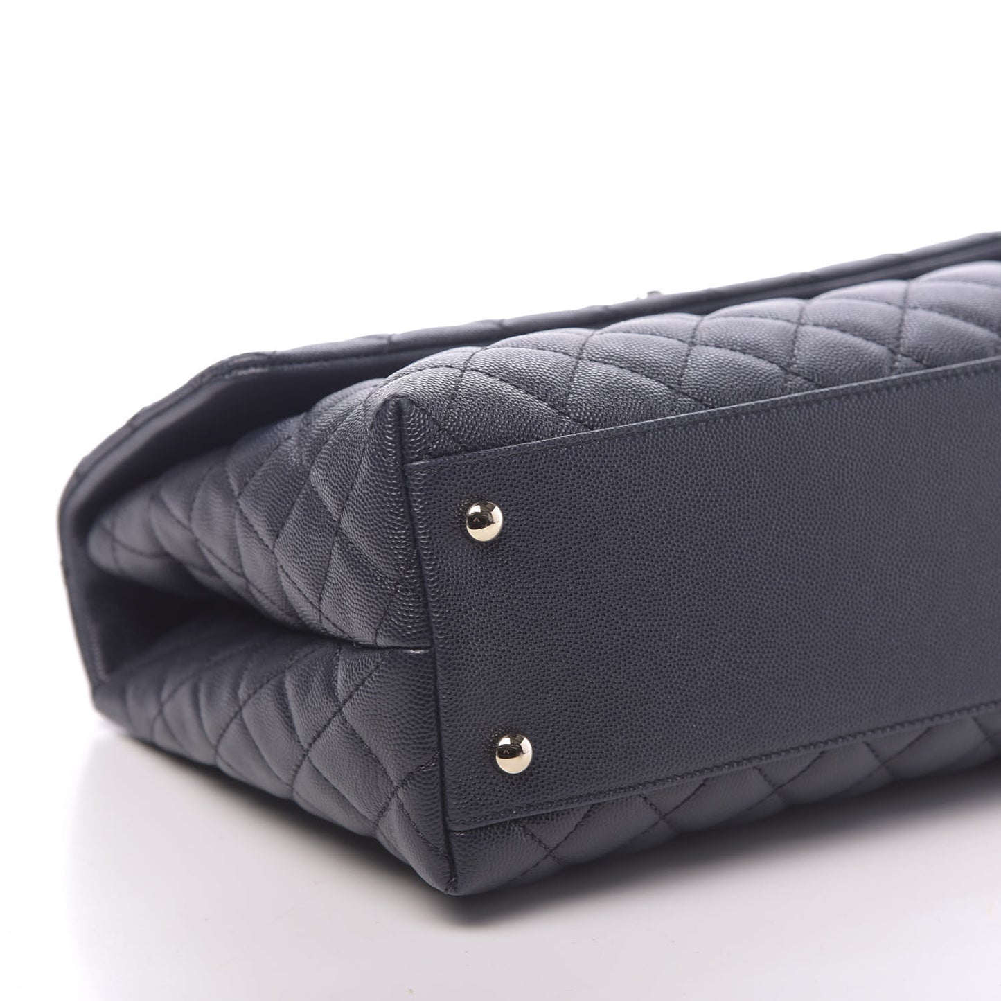 Caviar Quilted Medium Coco Handle Flap Navy Blue
