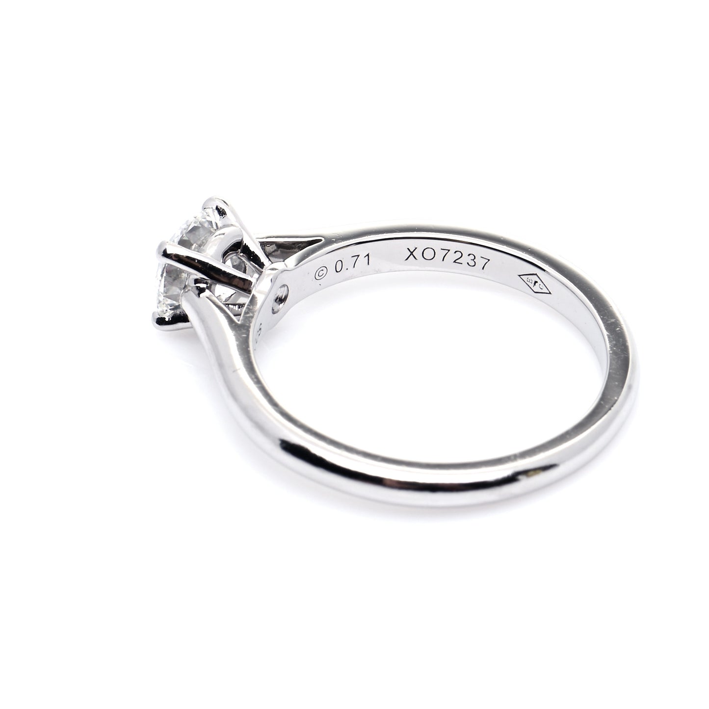 Platinum Diamond .71ct Solitaire 1895 Engagement Ring 52 6