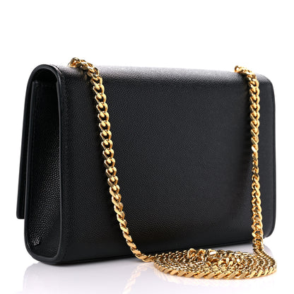 Saint Laurent Grain De Poudre Small Monogram Kate Satchel Black 2 of 12