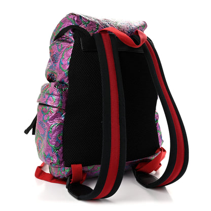 Gucci Brocade Web Small Double Buckle Backpack Multicolor 3 of 10
