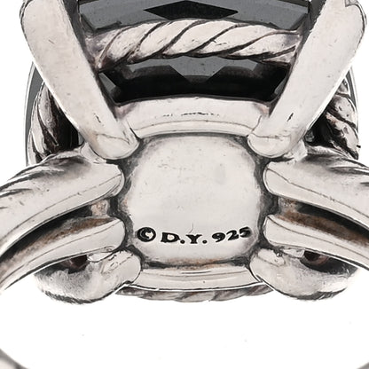 David Yurman Sterling Silver Diamond Green Orchid 14mm Chatelaine Ring 54 7 5 of 5