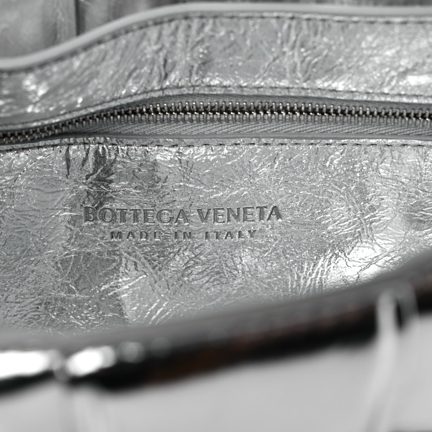 Metallic Lambskin Padded Cassette Crossbody Bag Silver