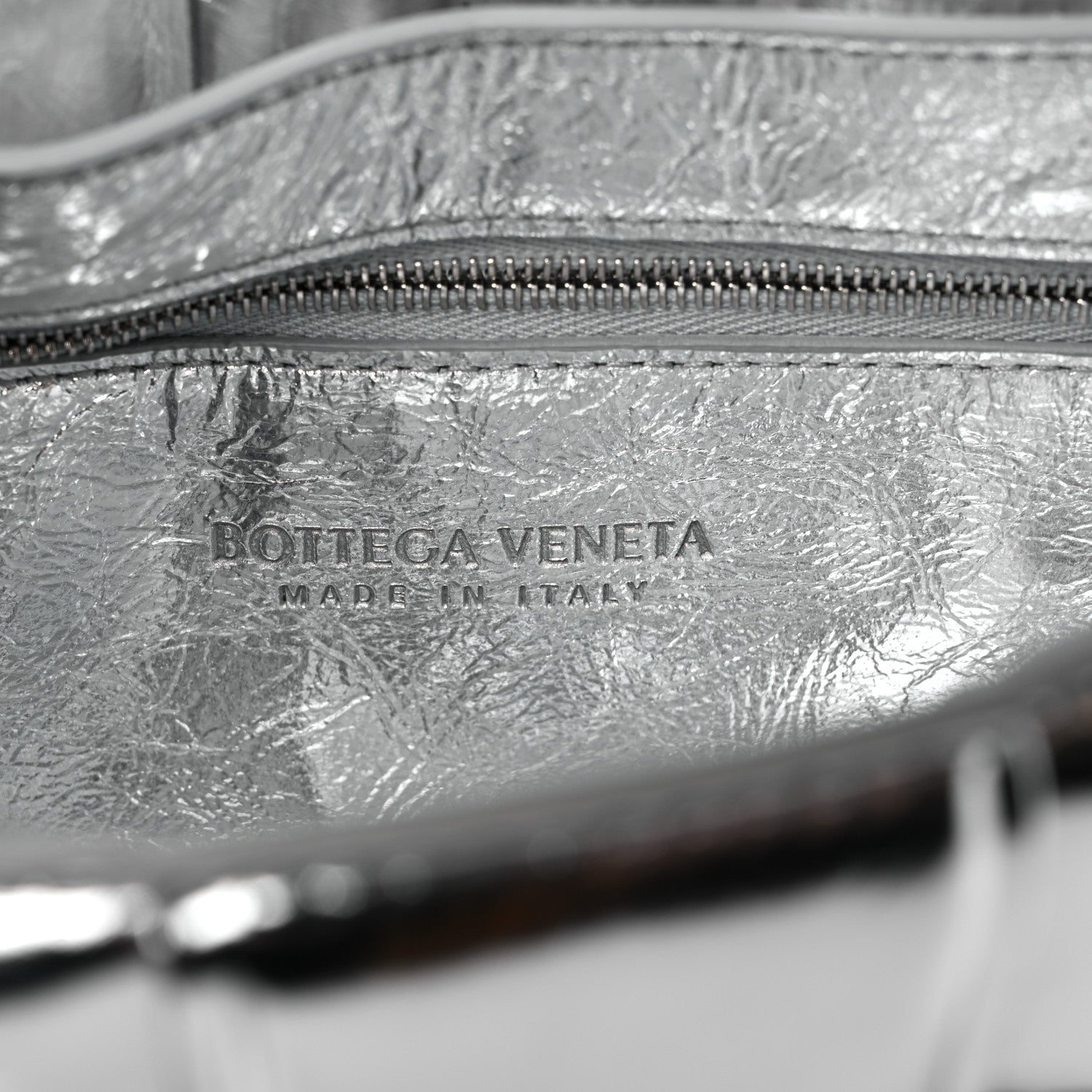 Bottega Veneta Metallic Lambskin Padded Cassette Crossbody Bag Silver 6 of 8
