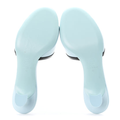 Chanel Lambskin CC Cutout Mules 36 Blue Black 6 of 10
