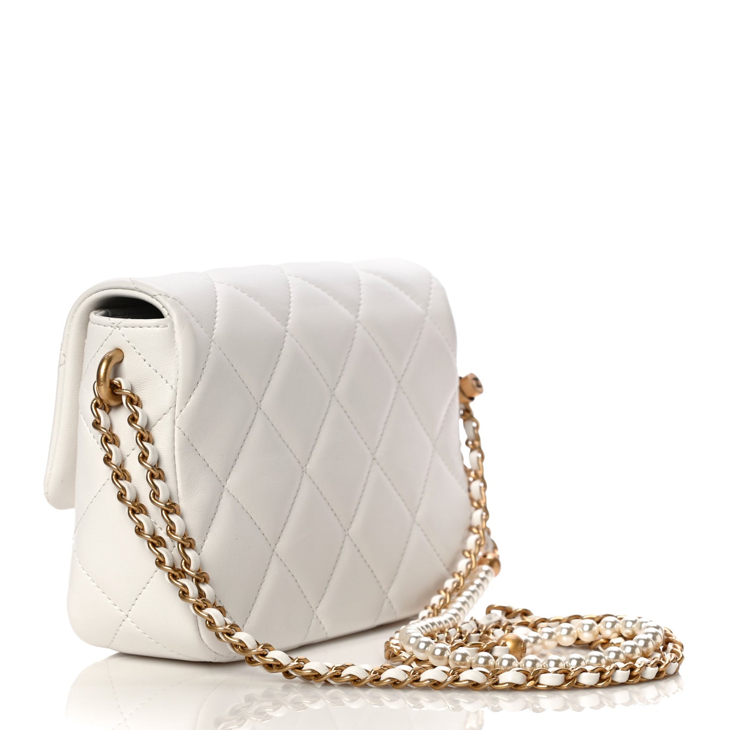 Lambskin Quilted Mini My Perfect Flap White