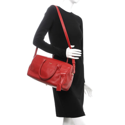 Saint Laurent Calfskin Classic Duffle 6 Red 2 of 8