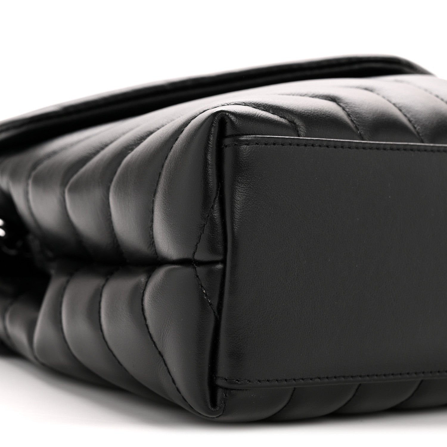 Saint Laurent Calfskin Y Quilted Monogram Monochrome Small Loulou Chain Satchel Black 9 of 11