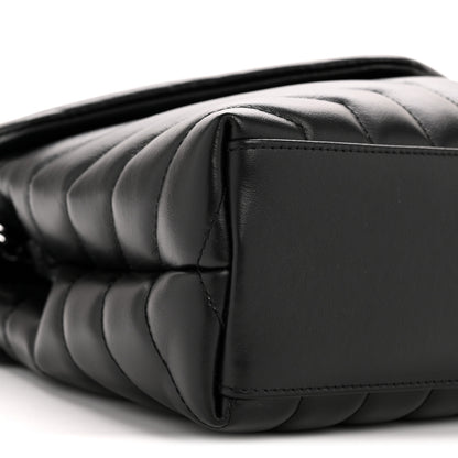 Saint Laurent Calfskin Y Quilted Monogram Monochrome Small Loulou Chain Satchel Black 9 of 11