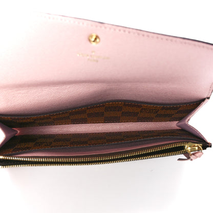 Louis Vuitton Damier Ebene Emilie Wallet Rose Ballerine 5 of 11