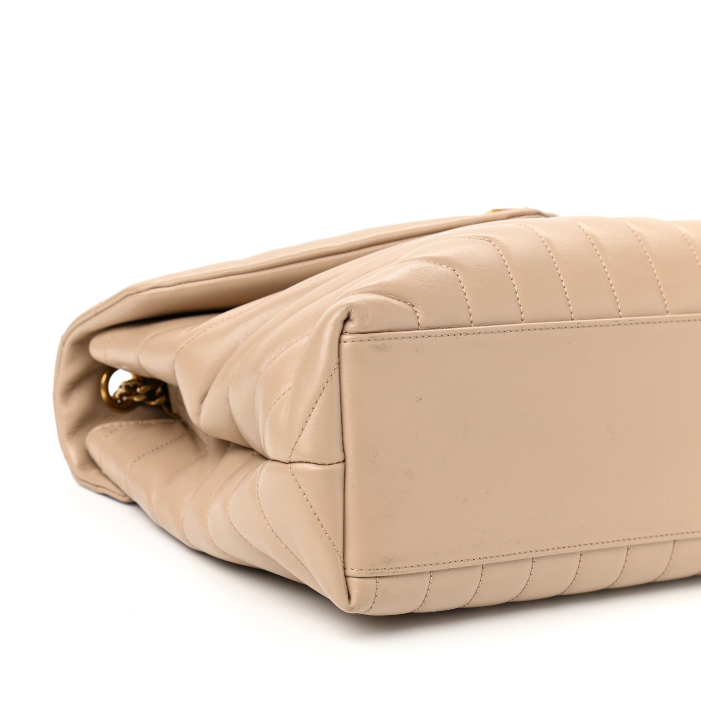 Calfskin Y Quilted Monogram Medium Loulou Chain Satchel Dark Latte