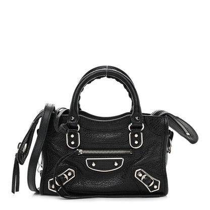 Balenciaga Agneau Classic Silver Hardware Nano City Black 2 of 9