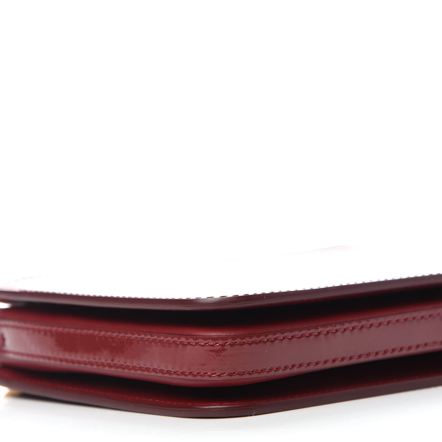 Burberry Patent Calfskin Penhurst Chain Triple Zip Shoulder Bag Cardinal Red 9 of 10
