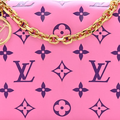 Louis Vuitton Lambskin Embossed Monogram Vuittamins Pochette Coussin Rose Violet 7 of 10