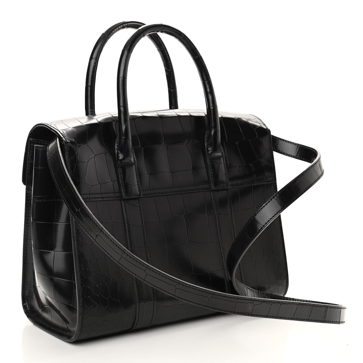 Crocodile Embossed Calfskin Bayswater Black