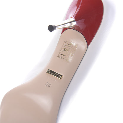 Gucci Calfskin GG Bow Sadie Spike Mid Heel Pumps 38 White 9 of 10