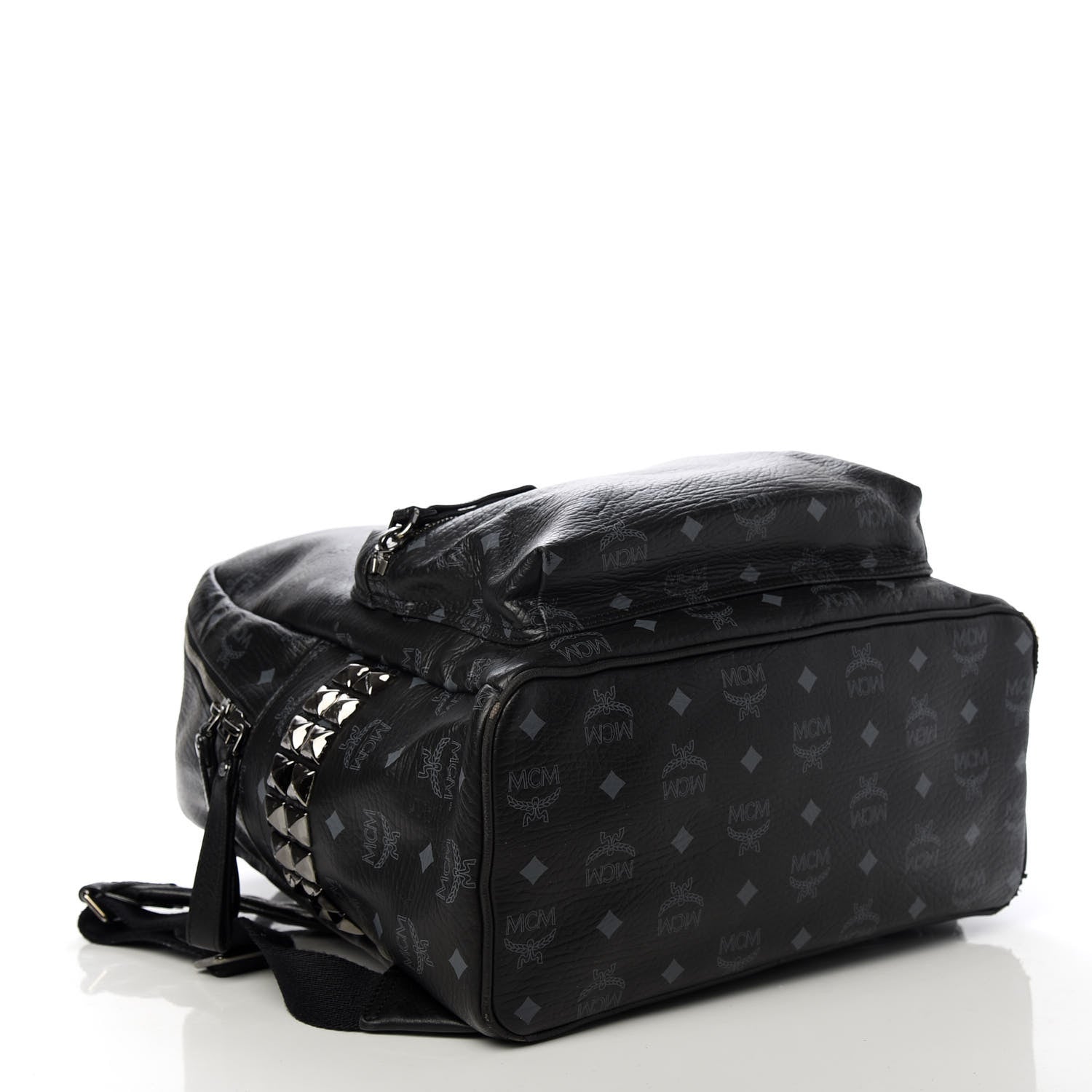 MCM Visetos Medium Side Studs Stark Backpack Black 3 of 9