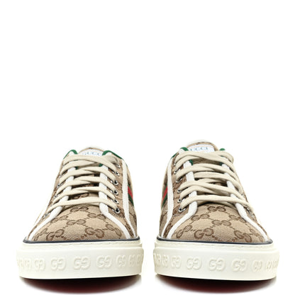 Gucci GG Monogram Web Mens 1977 Tennis Sneakers 8 Beige Ebony Mystic White 2 of 8