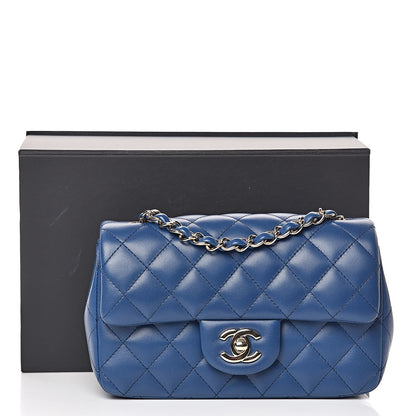 Chanel Lambskin Quilted Mini Rectangular Flap Blue 12 of 12