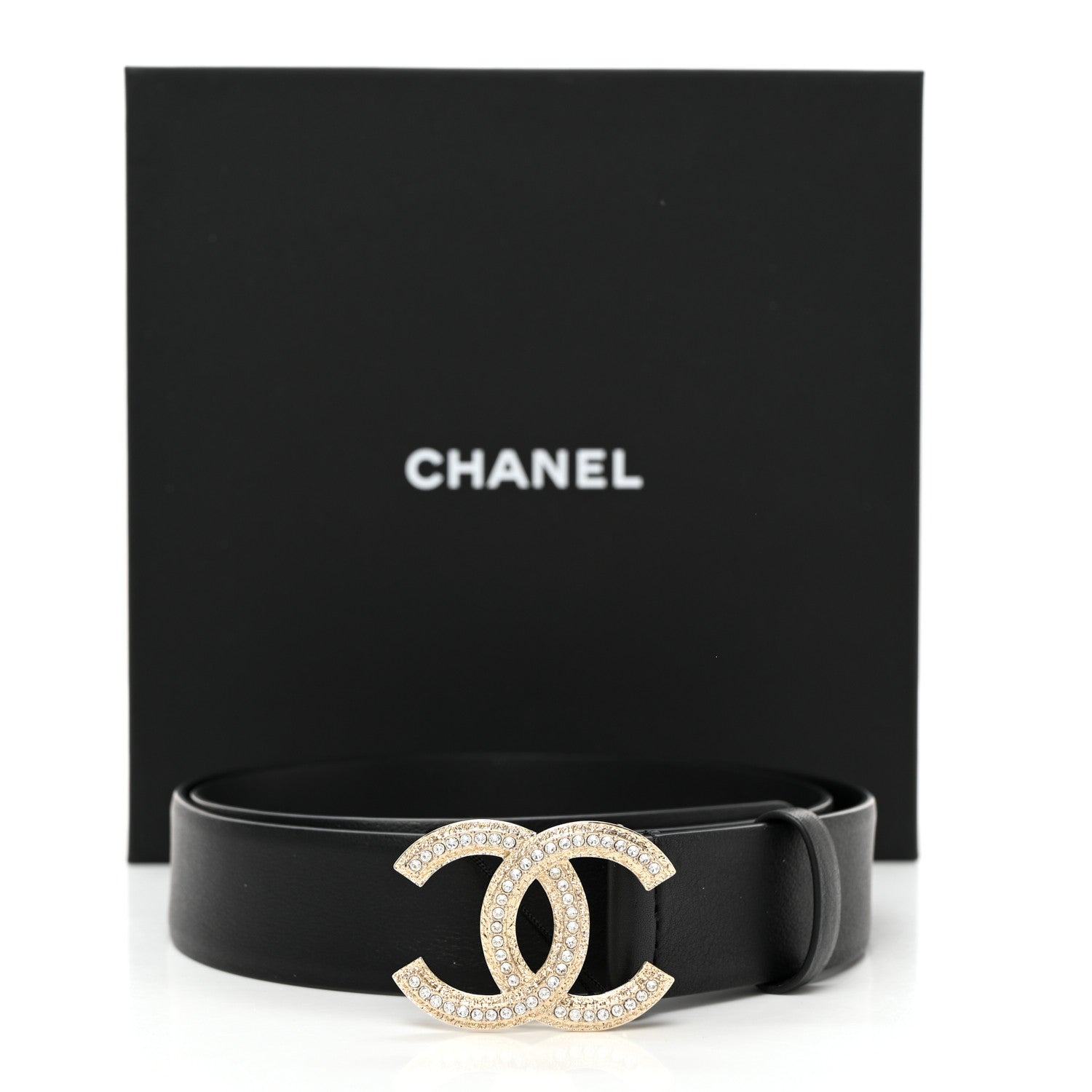 Chanel Calfskin Crystal CC Belt 80/32 Black 8 of 8